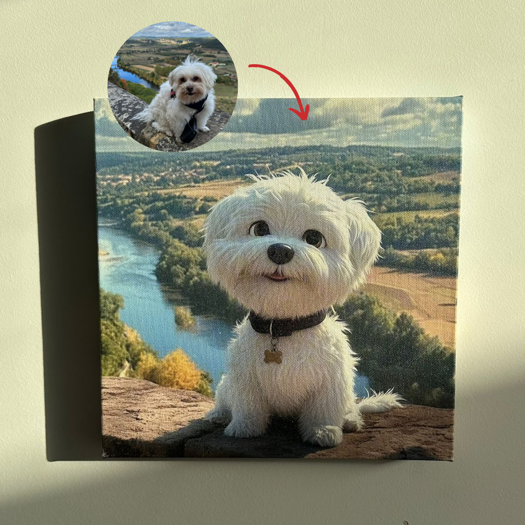 Custom Cartoon Canvas – A Perfect Gift for Pet Lovers - Personalized Canvas Art