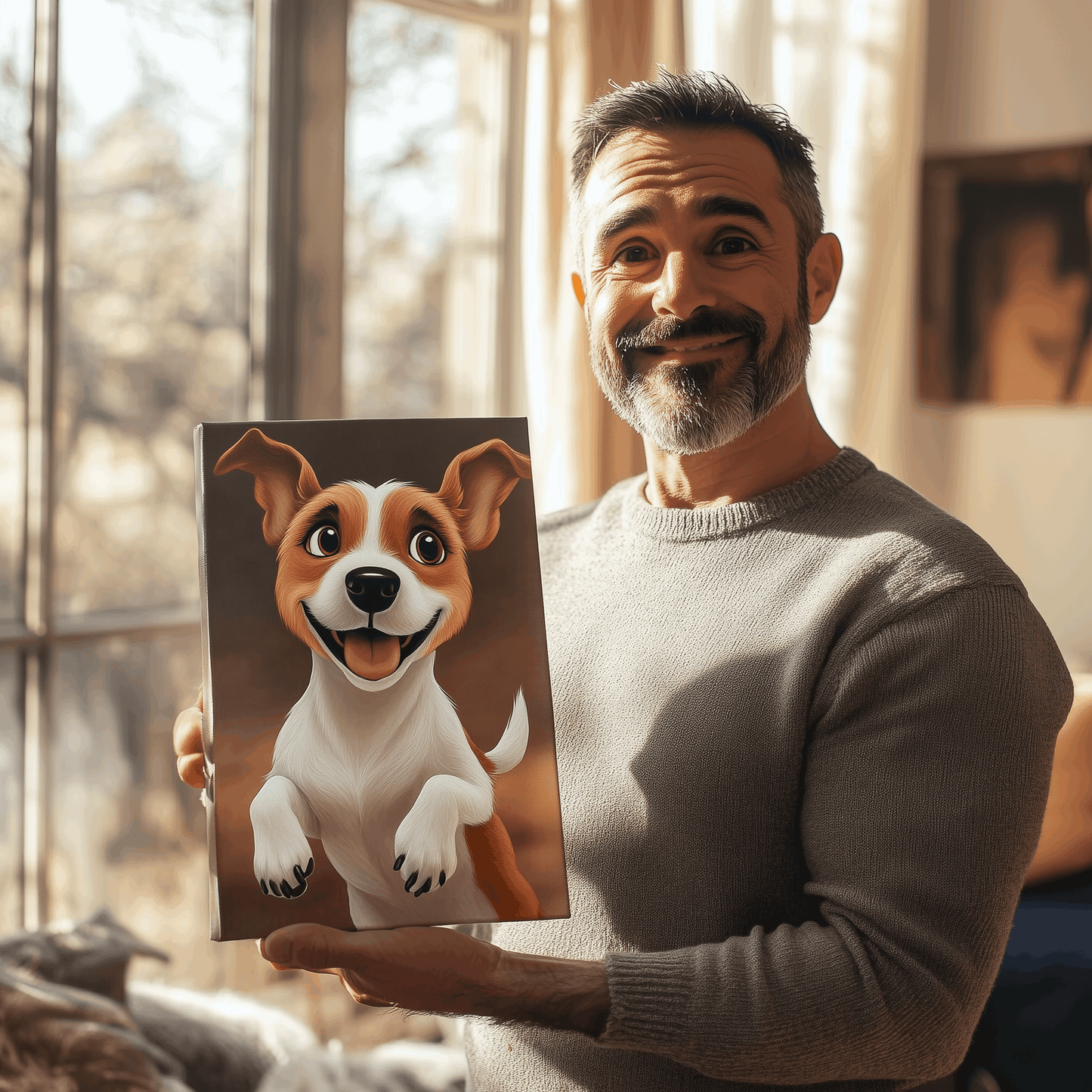 Custom Cartoon Pet Canvas Wrap - Memorify