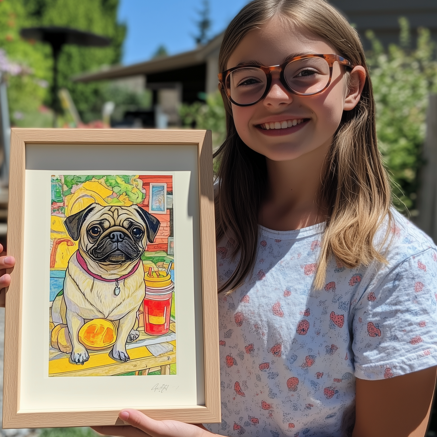 Custom Cartoon Framed Poster - A Perfect Gift for Pet Lovers - Personalized Framed Art