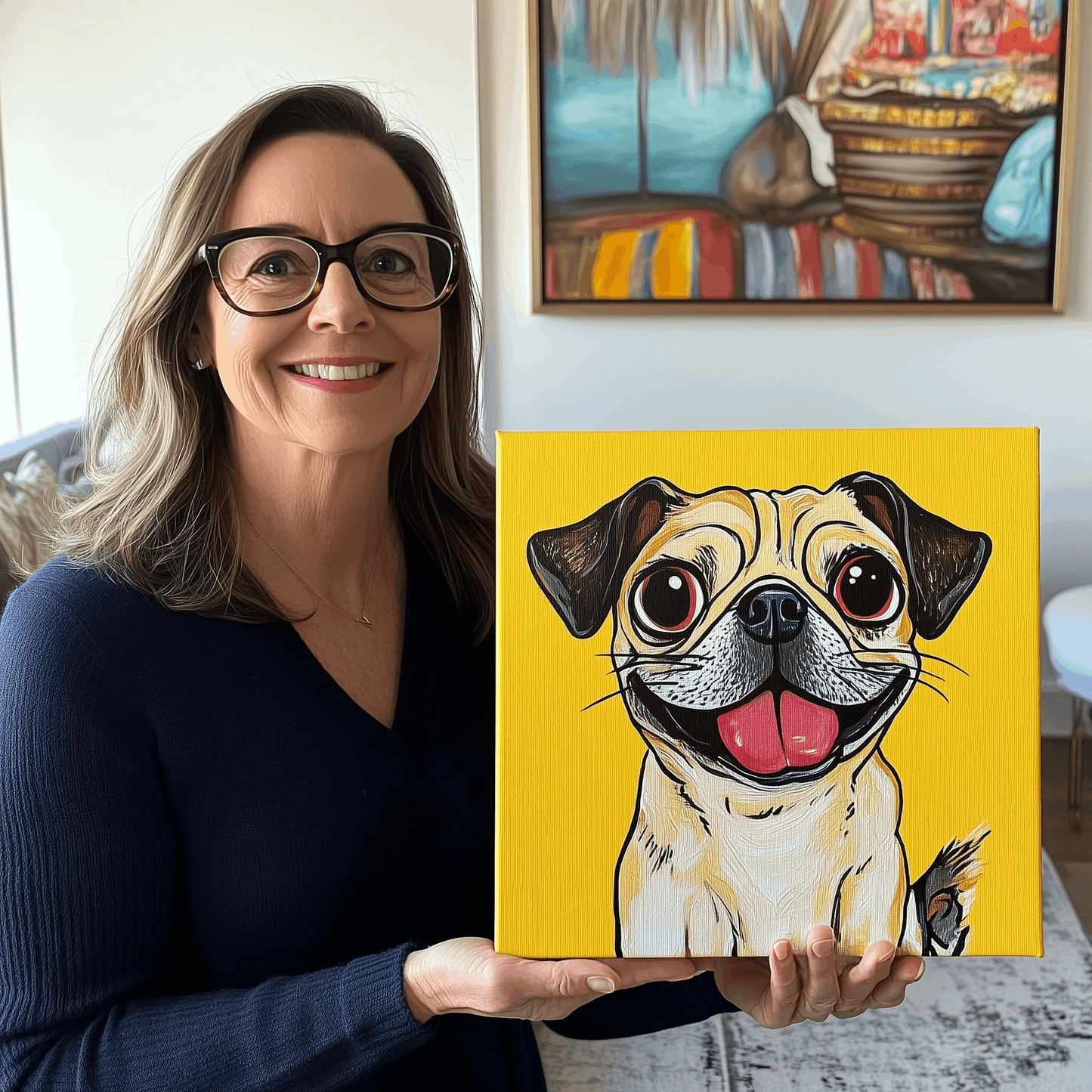 Custom Cartoon Pet Canvas Wrap - Memorify