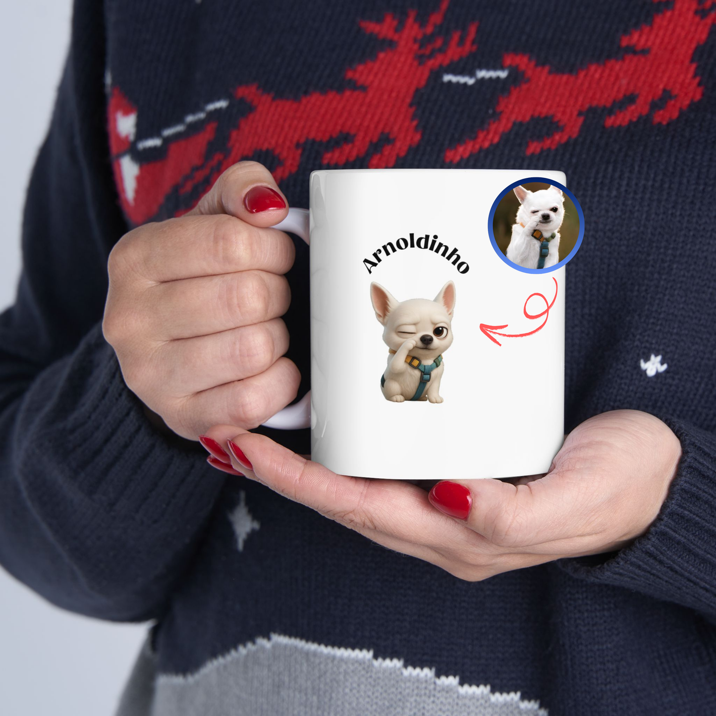 Mug personnalisé pour animaux de compagnie (325 ml/425 ml) – Obtenez votre dessin animé magique – Aperçu instantané