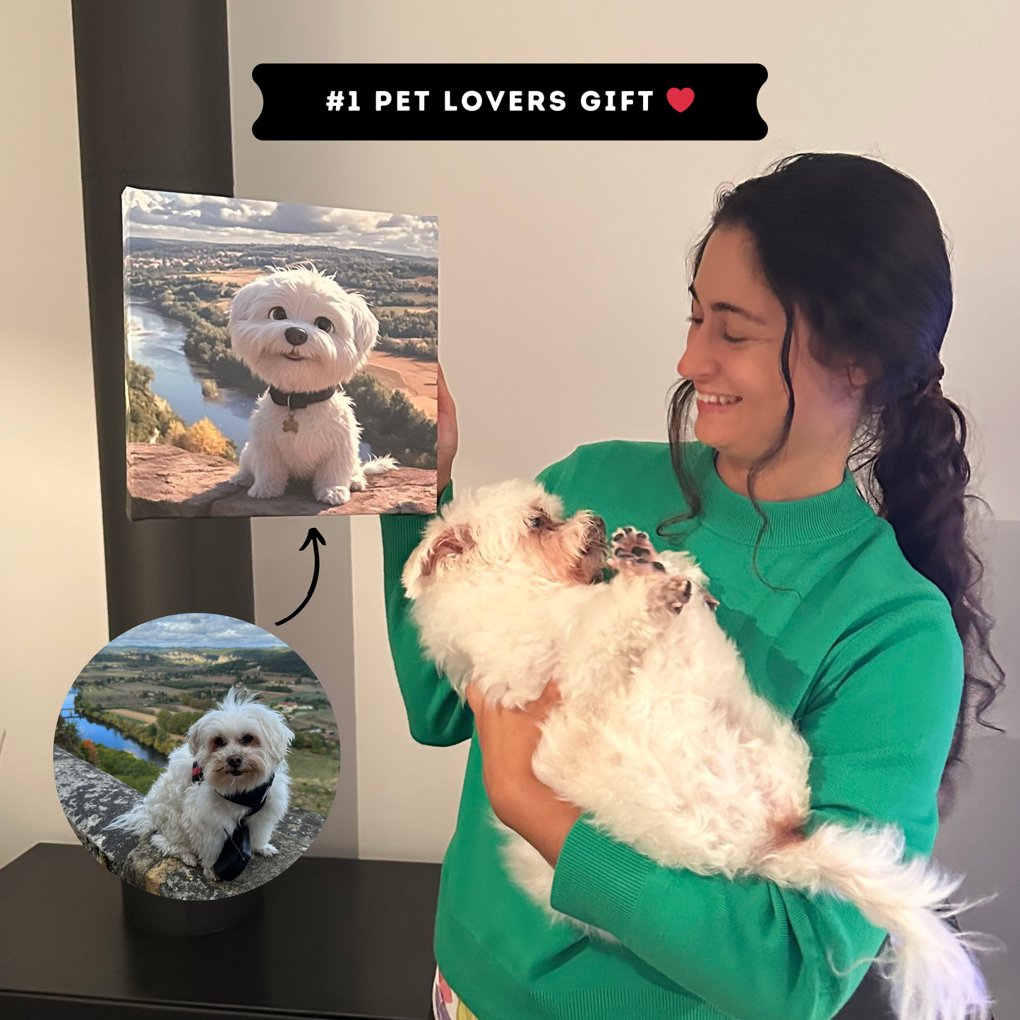 Custom Cartoon Pet Canvas Wrap