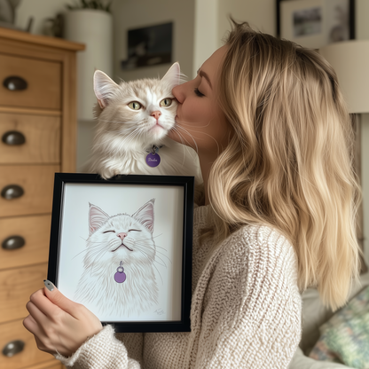 Custom Cartoon Framed Poster - A Perfect Gift for Pet Lovers - Personalized Framed Art