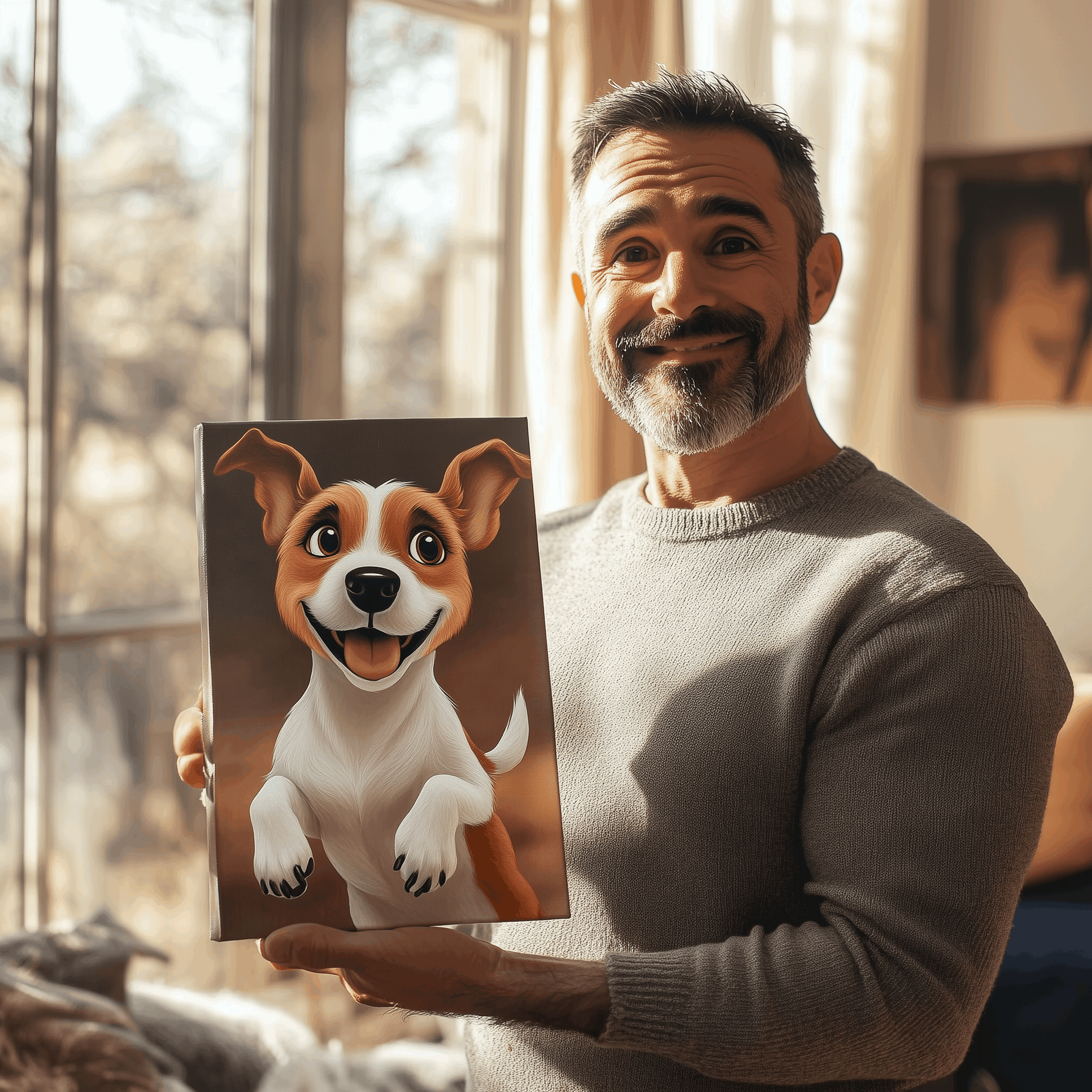 Custom Cartoon Pet Canvas Wrap - Memorify