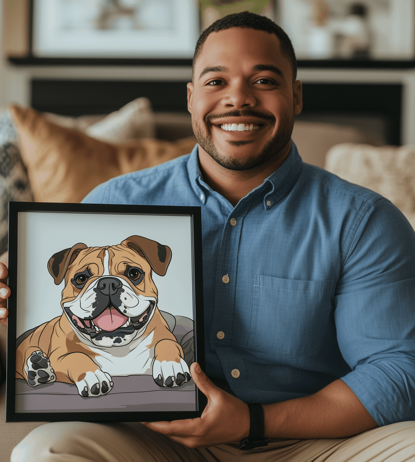 Custom Cartoon Pet Framed Poster - Memorify