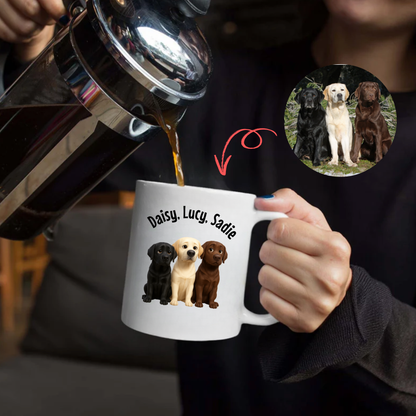 Mug personnalisé pour animaux de compagnie (325 ml/425 ml) – Obtenez votre dessin animé magique – Aperçu instantané